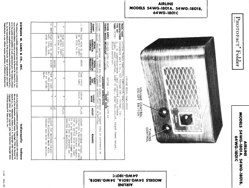 Airline 64WG-1801C Order= 62 C 1801M ; Montgomery Ward & Co (ID = 385123) Radio