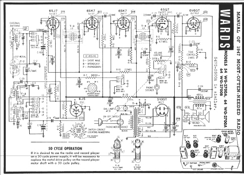 Airline 64WG-2700A Order= 62 C 2700 R ; Montgomery Ward & Co (ID = 81454) Radio