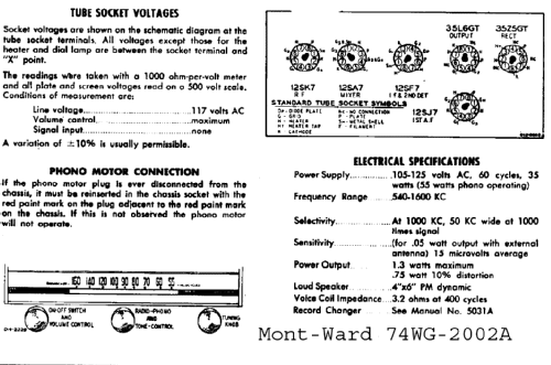 Airline 74WG-2002A Order= 62 C 2002 M ; Montgomery Ward & Co (ID = 625595) Radio