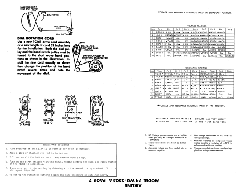 Airline 74WG-2505A Order= 62 C 2505 R ; Montgomery Ward & Co (ID = 831200) Radio