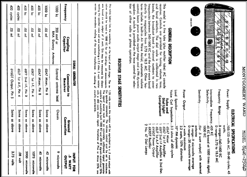 84WG-2504D ; Montgomery Ward & Co (ID = 292554) Radio