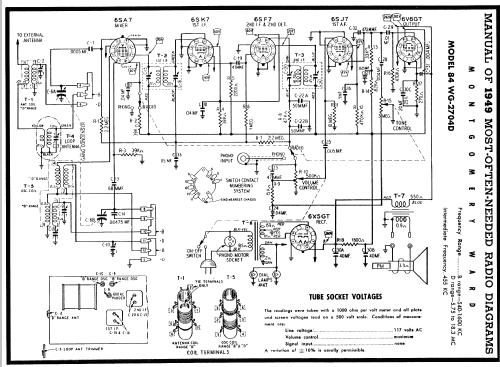 84WG-2704D ; Montgomery Ward & Co (ID = 96141) Radio