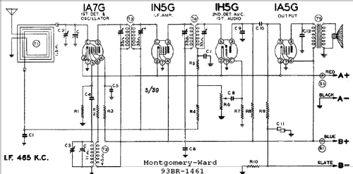 93BR-1461 Order= P462 C 1461 ; Montgomery Ward & Co (ID = 628021) Radio