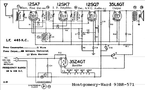 93BR-571 Series A; Montgomery Ward & Co (ID = 628109) Radio