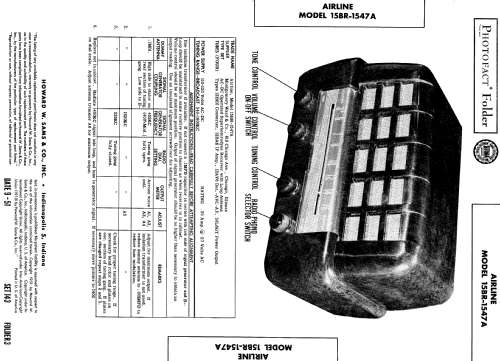 Airline 15BR-1547A Order= 62 C 1547 M ; Montgomery Ward & Co (ID = 551741) Radio