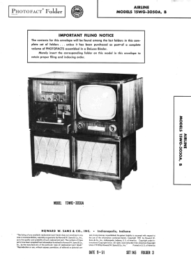 Airline 15WG-3050B; Montgomery Ward & Co (ID = 2955850) Television