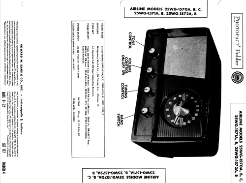 Airline 25WG-1570-B; Montgomery Ward & Co (ID = 980744) Radio