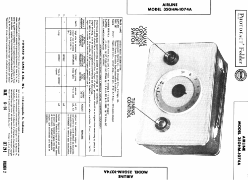 Airline 35GHM-1074A; Montgomery Ward & Co (ID = 390483) Radio