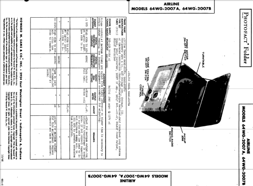 Airline 64WG-2007A; Montgomery Ward & Co (ID = 506553) Radio