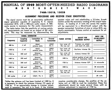 Airline 74BR-1501B Order= 62 A 1501M ; Montgomery Ward & Co (ID = 96167) Radio