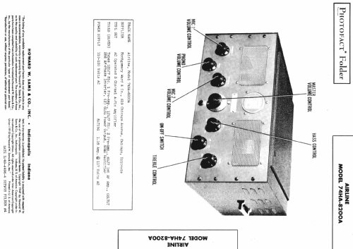 Airline 74HA-8200A; Montgomery Ward & Co (ID = 391822) Ampl/Mixer