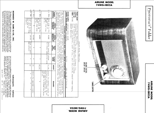 Airline 74WG-1802A Order= 62 A 1802M; Montgomery Ward & Co (ID = 386414) Radio