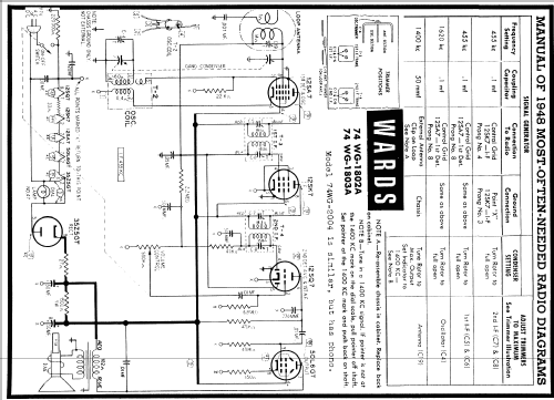 Airline 74WG-1802A Order= 62 A 1802M; Montgomery Ward & Co (ID = 90320) Radio