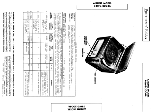 Airline 74WG-2004A Order= 62 A 2004M; Montgomery Ward & Co (ID = 909917) Radio