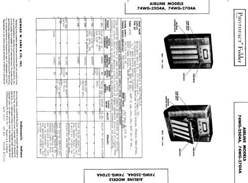 Airline 74WG-2704A Order= 62 A 2704 R; Montgomery Ward & Co (ID = 496430) Radio