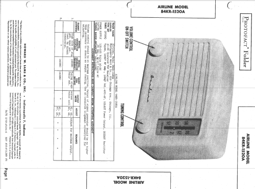 Airline 84KR-1520A ; Montgomery Ward & Co (ID = 1494712) Radio