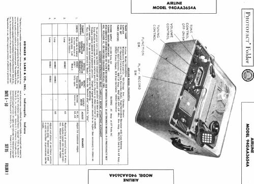 Airline 94GAA3654A; Montgomery Ward & Co (ID = 390441) Radio