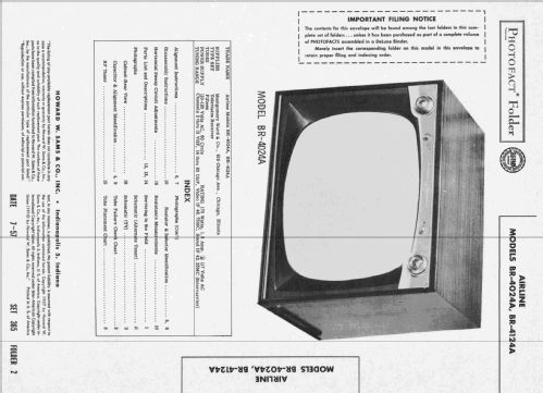 Airline BR-4124A; Montgomery Ward & Co (ID = 2409890) Television