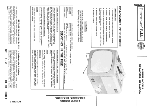 Airline GRX- 4130A; Montgomery Ward & Co (ID = 2472222) Television