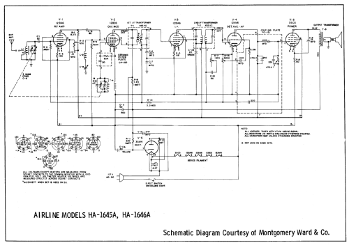 Airline HA-1646A ; Montgomery Ward & Co (ID = 602234) Radio