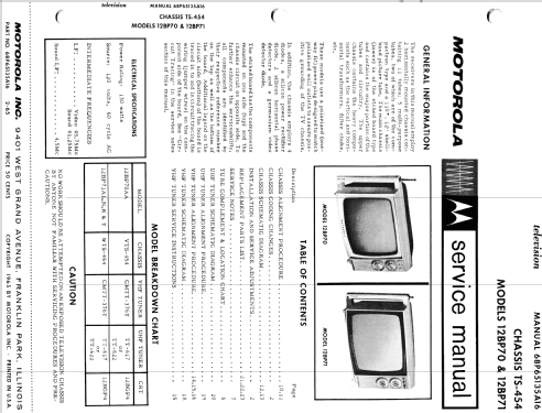 12BP71AY-1 Ch= WTS-454; Motorola Inc. ex (ID = 1499117) Television