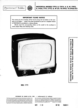 17F13B Ch= TS-395A; Motorola Inc. ex (ID = 3135788) Television
