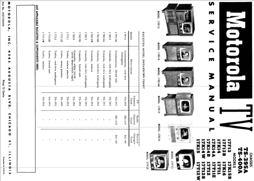 17F13B Ch= TS-395A HS-319; Motorola Inc. ex (ID = 1100894) TV Radio