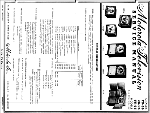 17F3BA Ch= TS-89 HS-253; Motorola Inc. ex (ID = 1141145) TV-Radio