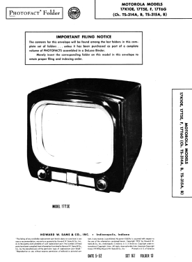 17K10E Ch= TS-314B; Motorola Inc. ex (ID = 3048139) Television