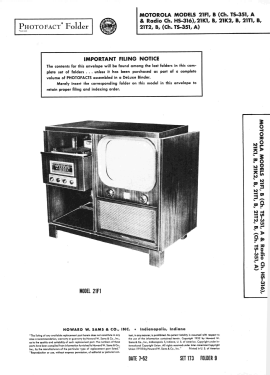 21T2B Ch= TS-351, Ch= HS-316; Motorola Inc. ex (ID = 3073037) Television