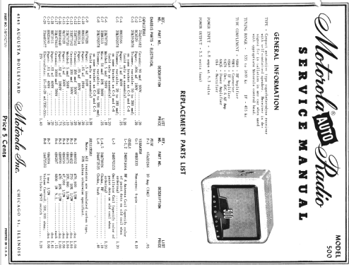 500 ; Motorola Inc. ex (ID = 1086420) Car Radio