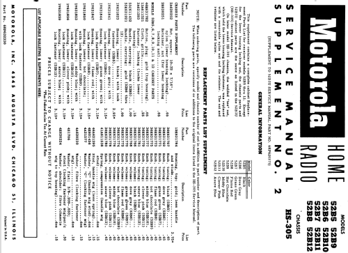 52B10 'Escort' Ch= HS-305; Motorola Inc. ex (ID = 1690524) Radio