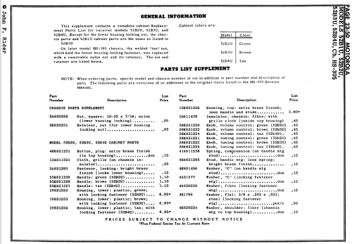 52B10 'Escort' Ch= HS-305; Motorola Inc. ex (ID = 1690531) Radio