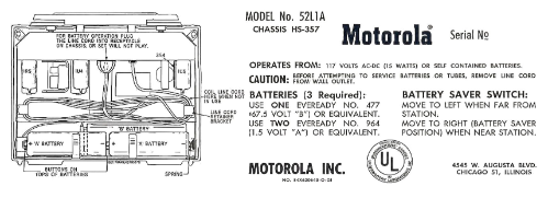 52L1A Ch= HS-357; Motorola Inc. ex (ID = 3280502) Radio