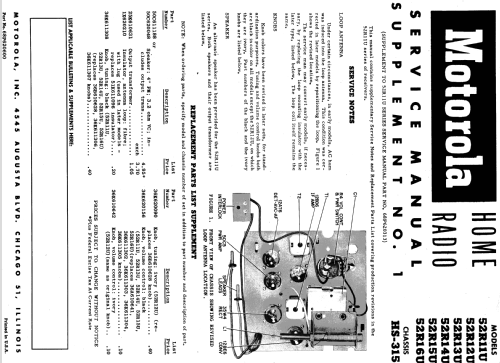 52R15U Ch= HS-315; Motorola Inc. ex (ID = 1069921) Radio