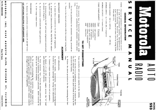 553 ; Motorola Inc. ex (ID = 1085839) Car Radio