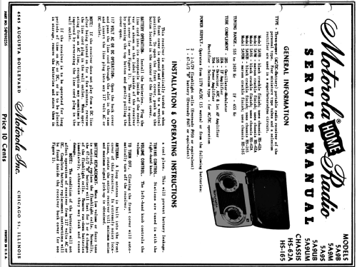5A9UB Ch= HS-165; Motorola Inc. ex (ID = 1070353) Radio