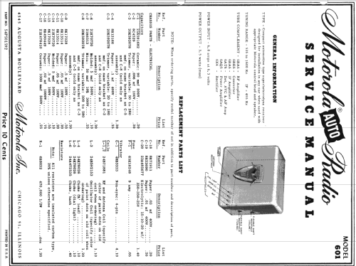 601 ; Motorola Inc. ex (ID = 1086437) Car Radio