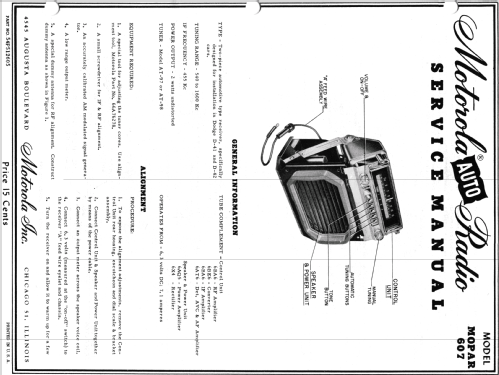 607 ; Motorola Inc. ex (ID = 1087708) Car Radio