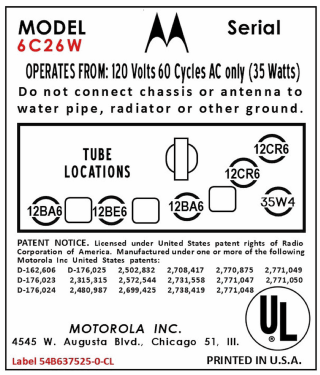 6C26 ; Motorola Inc. ex (ID = 3109021) Radio