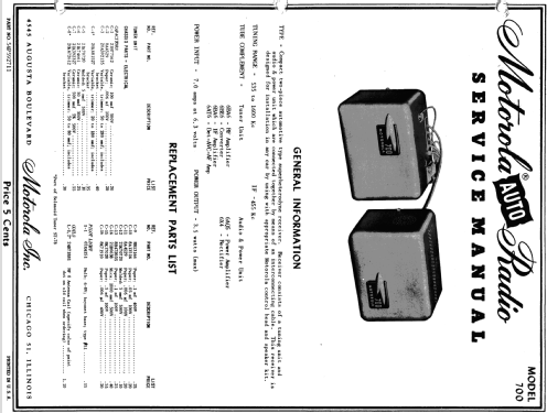 700 ; Motorola Inc. ex (ID = 1092162) Car Radio