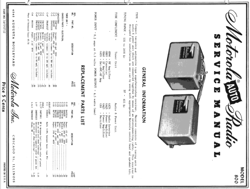 800 ; Motorola Inc. ex (ID = 1085033) Car Radio