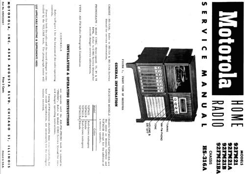 92FM21A Ch= HS-316A; Motorola Inc. ex (ID = 1100212) Radio