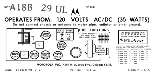 A18B Ch= HS-824; Motorola Inc. ex (ID = 3109024) Radio