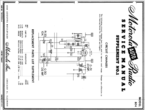 MOPAR De Soto 804; Motorola Inc. ex (ID = 1079998) Autoradio