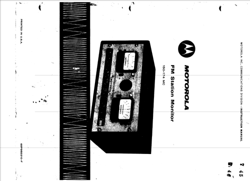 F.M. Station Monitor T-1130A; Motorola Inc. ex (ID = 2681171) Equipment