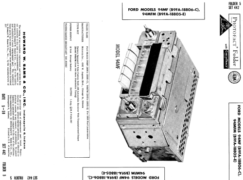 Ford 94MF Ch= B9FA-18806-C; Motorola Inc. ex (ID = 698506) Car Radio