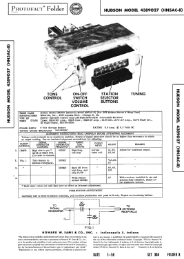 HN5AC-8 Hudson 4389027; Motorola Inc. ex (ID = 2711696) Car Radio