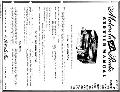 SR6 Studebaker Ch= 8A; Motorola Inc. ex (ID = 1067663) Car Radio