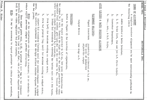 VT 71MB-A ; Motorola Inc. ex (ID = 726087) Television